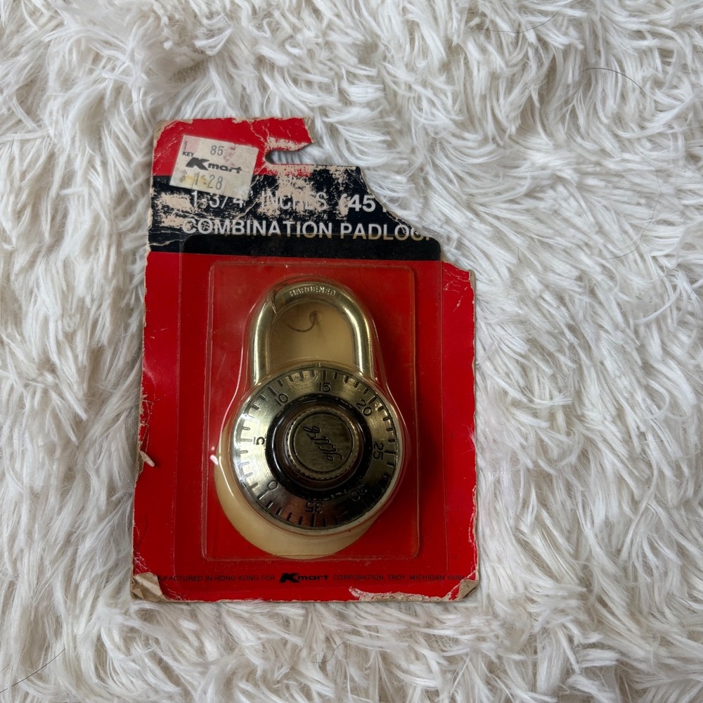Vintage Kmart Combination Padlock 1‎ 3/4 Inches NOS 45 Hardened Lock New